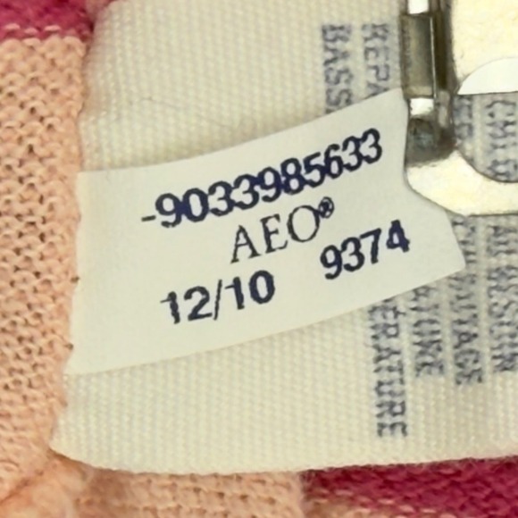 American Eagle Pink & Cream Striped Polo Shirt Women's XL Slim Fit (Runs Small) - Picture 6 of 9